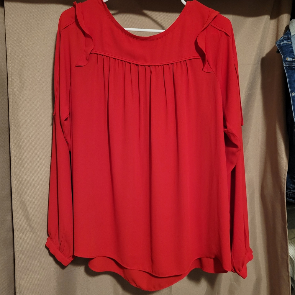 LOFT Vibrant Red Blouse